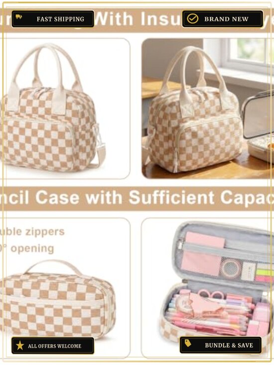 Girls Corduroy Backpack Set with Lunch Box Pencil Case, Laptop Bookbag for main image 5